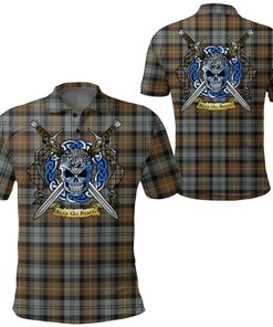 Clothing - Gordon Weathered Tartan Polo Shirt Celtic Scottish Warrior - Golf Shirt