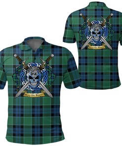 Clothing - Graham of Menteith Ancient Tartan Polo Shirt Celtic Scottish Warrior - Golf Shirt