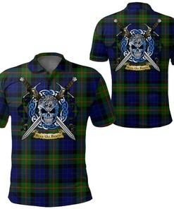 Clothing - Gunn Modern Tartan Polo Shirt Celtic Scottish Warrior - Golf Shirt