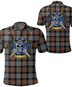 Clothing - Gunn Weathered Tartan Polo Shirt Celtic Scottish Warrior - Golf Shirt