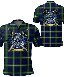 Clothing - Lamont Modern Tartan Polo Shirt Celtic Scottish Warrior - Golf Shirt