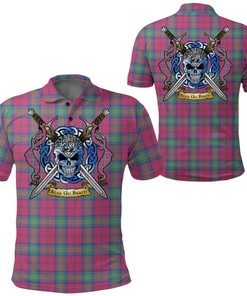 Clothing - Lindsay Ancient Tartan Polo Shirt Celtic Scottish Warrior - Golf Shirt