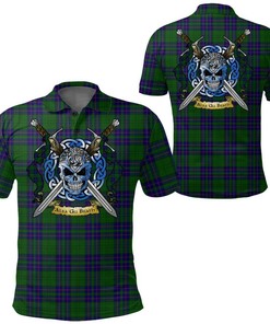 Clothing - Lockhart Tartan Polo Shirt Celtic Scottish Warrior - Golf Shirt