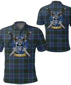 Clothing - MacInnes Modern Tartan Polo Shirt Celtic Scottish Warrior - Golf Shirt