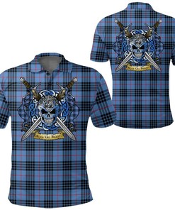 Clothing - MacKay Blue Tartan Polo Shirt Celtic Scottish Warrior - Golf Shirt