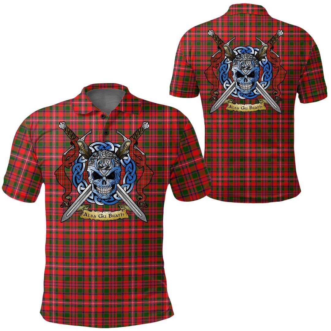 Clothing - MacKinnon Modern Tartan Polo Shirt Celtic Scottish Warrior - Golf Shirt