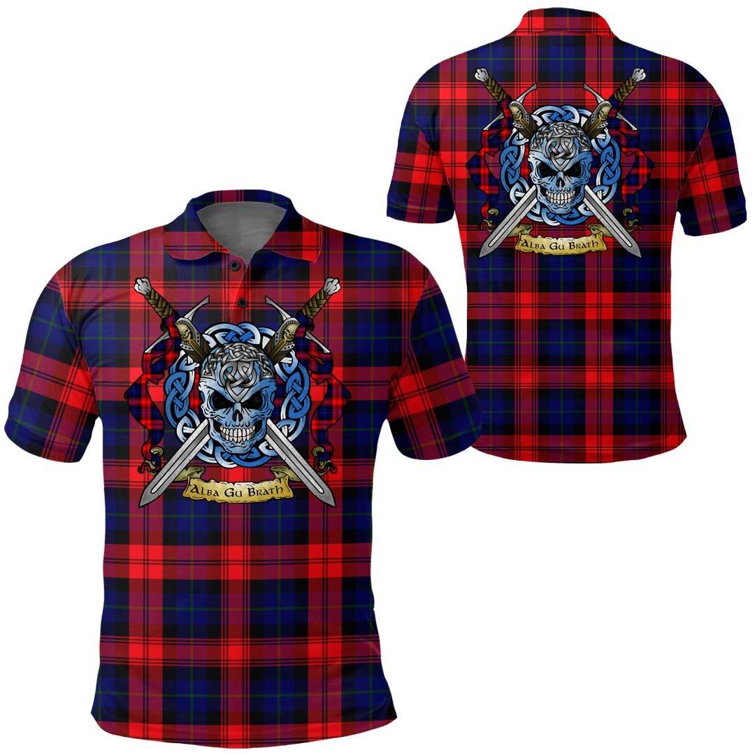 Clothing - MacLachlan Modern Tartan Polo Shirt Celtic Scottish Warrior - Golf Shirt