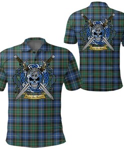 Clothing - MacRae Hunting Ancient Tartan Polo Shirt Celtic Scottish Warrior - Golf Shirt