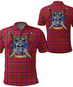 Clothing - MacRae Modern Tartan Polo Shirt Celtic Scottish Warrior - Golf Shirt