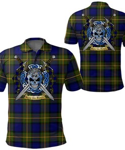 Clothing - More (Muir) Tartan Polo Shirt Celtic Scottish Warrior - Golf Shirt