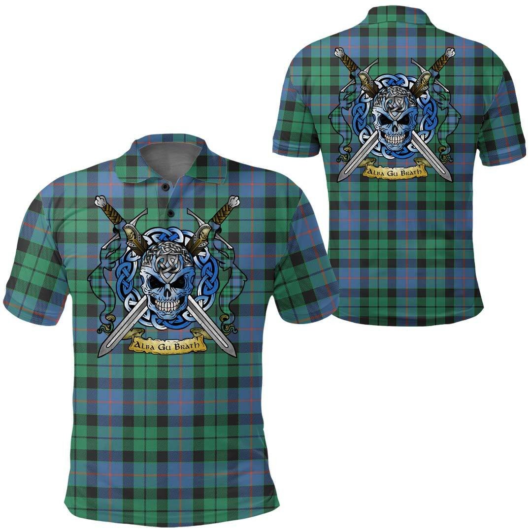 Clothing - Morrison Ancient Tartan Polo Shirt Celtic Scottish Warrior - Golf Shirt