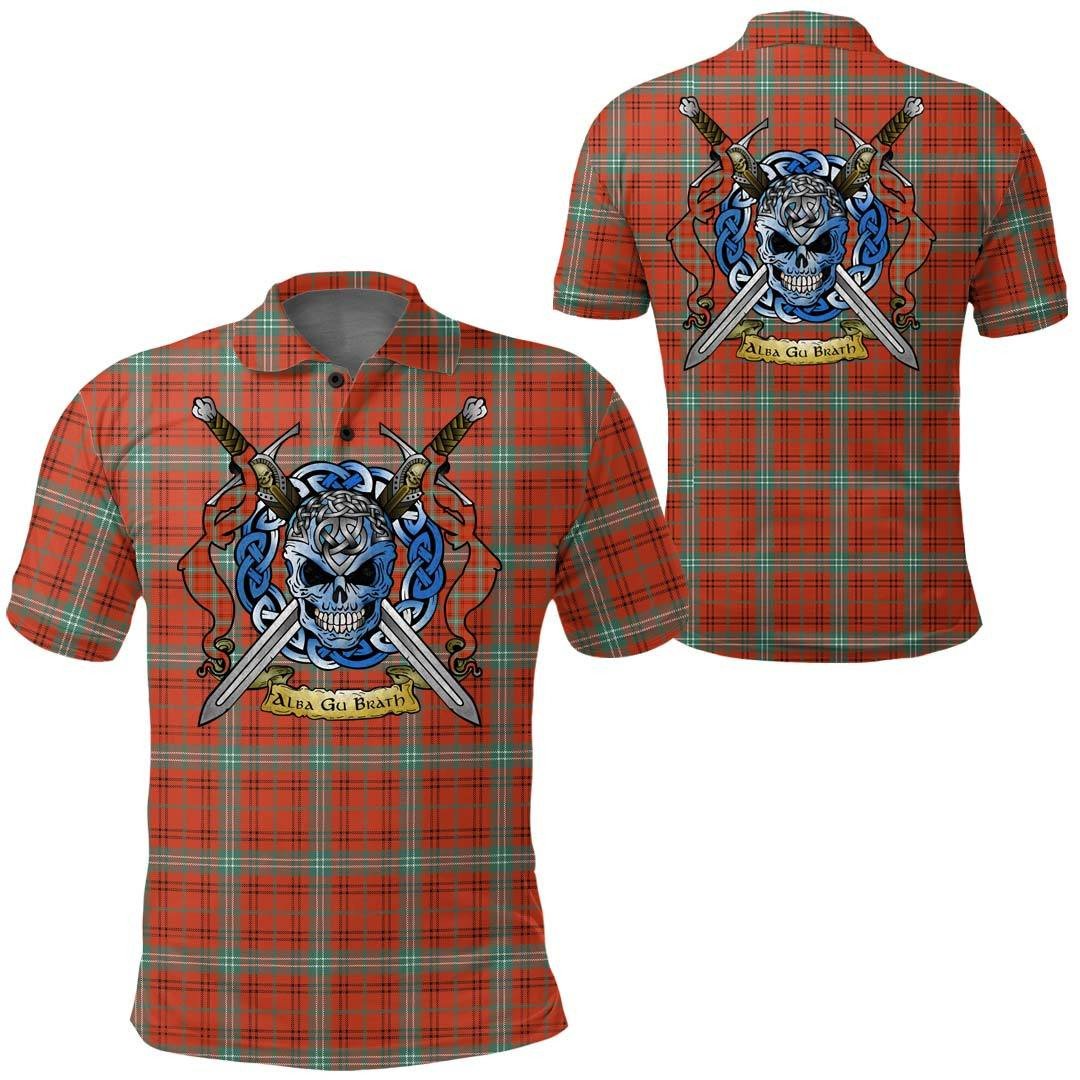Clothing - Morrison Red Ancient Tartan Polo Shirt Celtic Scottish Warrior - Golf Shirt