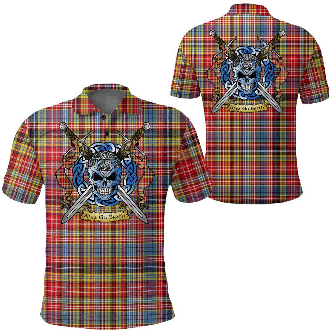 Clothing - Ogilvie Tartan Polo Shirt Celtic Scottish Warrior - Golf Shirt