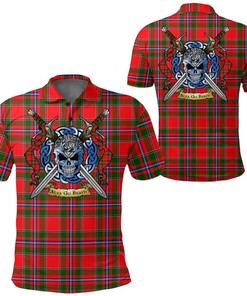 Clothing - Perthshire District Tartan Polo Shirt Celtic Scottish Warrior - Golf Shirt
