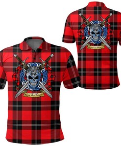 Clothing - Ramsay Modern Tartan Polo Shirt Celtic Scottish Warrior - Golf Shirt