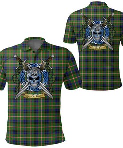 Clothing - Reid Green Tartan Polo Shirt Celtic Scottish Warrior - Golf Shirt
