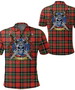 Clothing - Stewart Royal Modern Tartan Polo Shirt Celtic Scottish Warrior - Golf Shirt