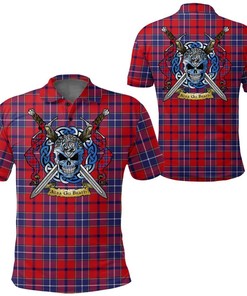 Clothing - Wishart Dress Tartan Polo Shirt Celtic Scottish Warrior - Golf Shirt
