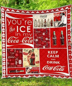 Coca-Cola Lover Quilt Bedding Set Great for Bedroom Decor and Family Gifts