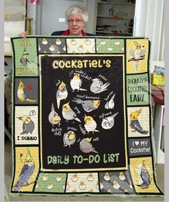 Cockatiel Bird Quilt Bedding Set for Nature and Bird Lovers - Gifts for Family