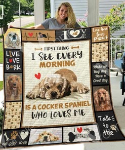 Cocker Spaniel Dog Quilt Bedding Set - Great for Bedroom Decor and Family Gifts