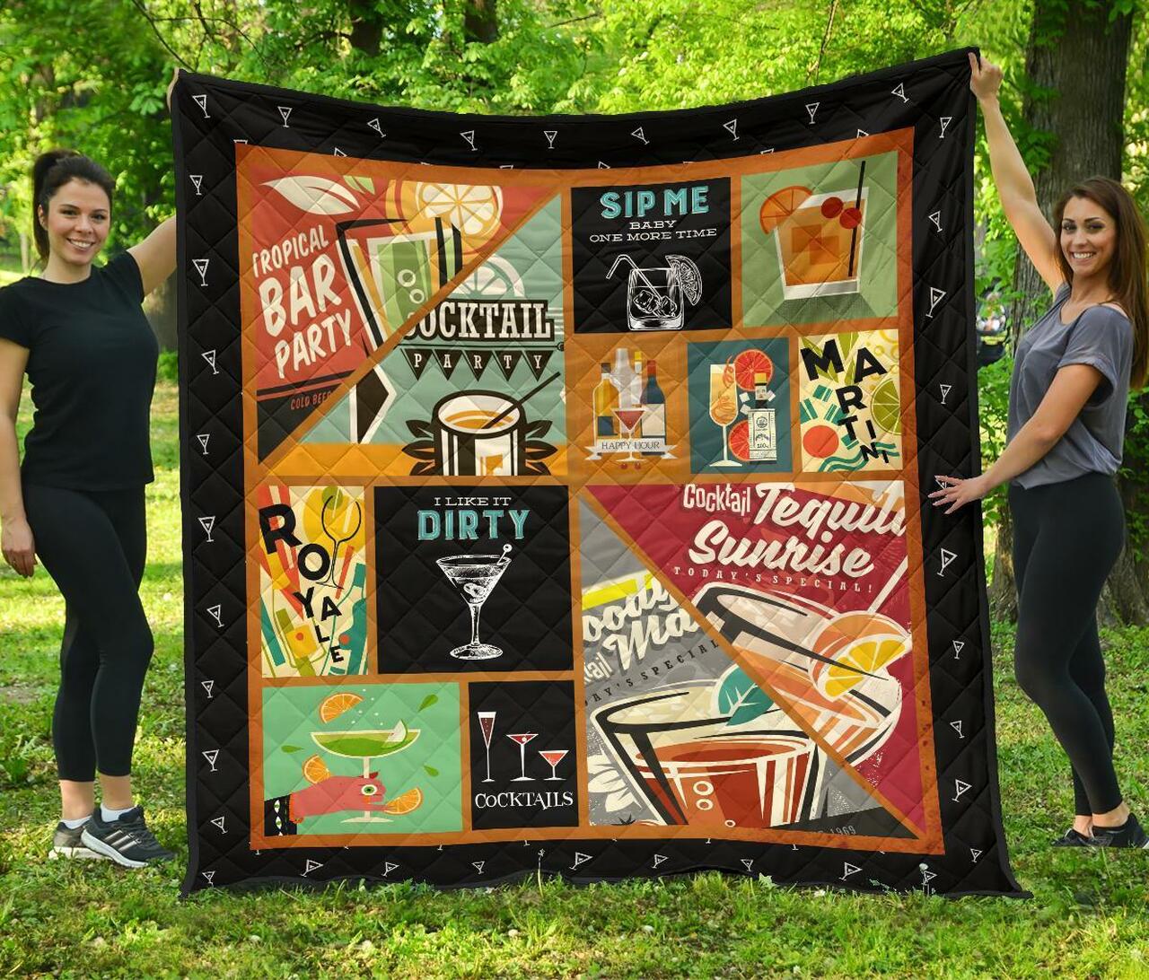 Cocktails Funny For Cocktail Lover Quilt Blanket Bedding Set Great for Bedroom Decor and Family Gifts