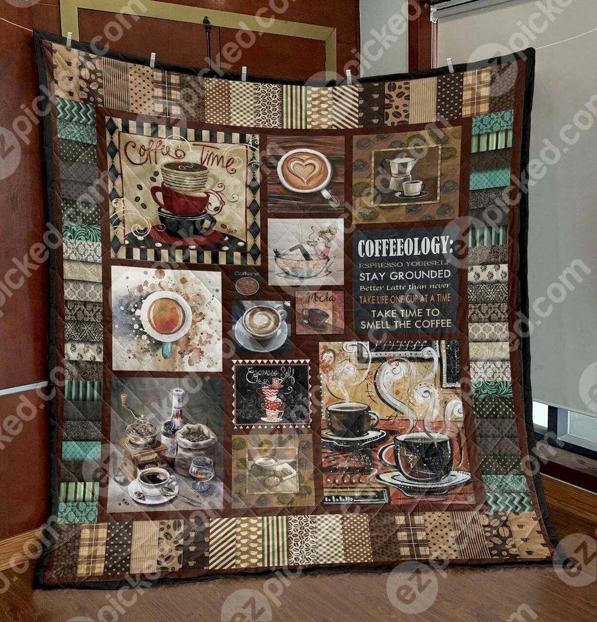 Coffee Time Pkd210608 Quilt Bedding Set Blankets Bedroom Decor, Gifts for Family