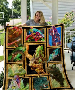 Colorful Chameleon Quilt Bedding Set Blanket Gifts For Chameleon Lover