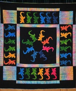 Colorful Lizards Quilt Bedding Set for Home Decoration and Reptile Enthusiasts - Gifts for Family