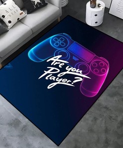 Colorful Video Game Rugs Carpet for Living Room and Gaming Chair Mat