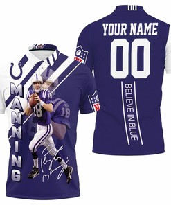 Colts Peyton Manning 3D Personalized Polo Shirt