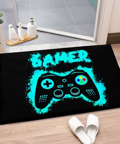Cool Game Controller Boys Rug Bedroom, Blue Area Rug Playroom