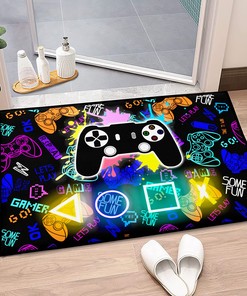 Cool Gamer Rug for Boys Room Decor with Video Games Theme - Controller Gamepad Player