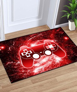 Cool Video Game Rug Boys: 3D Printed Gamepad Controller Area Rugs with Gaming Art Design Living Room
