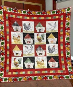 Cooped Up Chickens Personalized Quilt Blanket Bedding Set for Home Decoration and Family Gifts