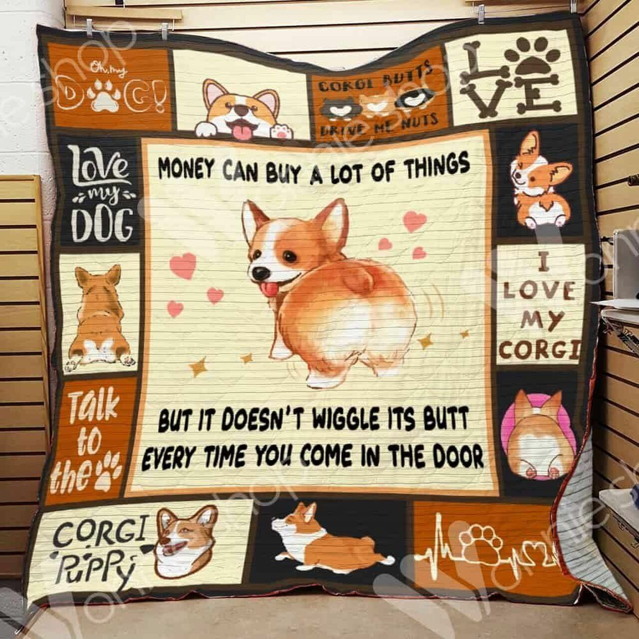 Corgi Quilt Bedding Set Bedroom Decor, Gifts for Dog Lovers