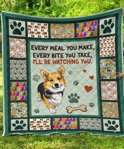 Corgi Quilt Bedding Set Bedroom Decor, Gifts for Family