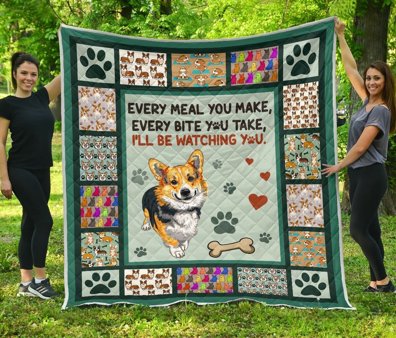 Corgi Quilt Bedding Set Bedroom Decor, Gifts for Family