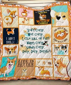 Corgi Quilt Bedding Set Bedroom Decor Ideal for Family Gifts and Bedroom Decor