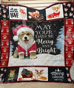 Corgi Quilt Bedding Set Bedroom Decor, Personalized Gift for Family