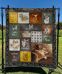 Corgi Quilt Bedding Set Blanket - Great for Bedroom Decoration and Family Gifts