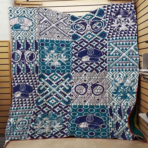 Correctional Officer Symbols Brocade Pattern Blanket Quilt Bedding Set Bedroom Decor, Gifts for Family