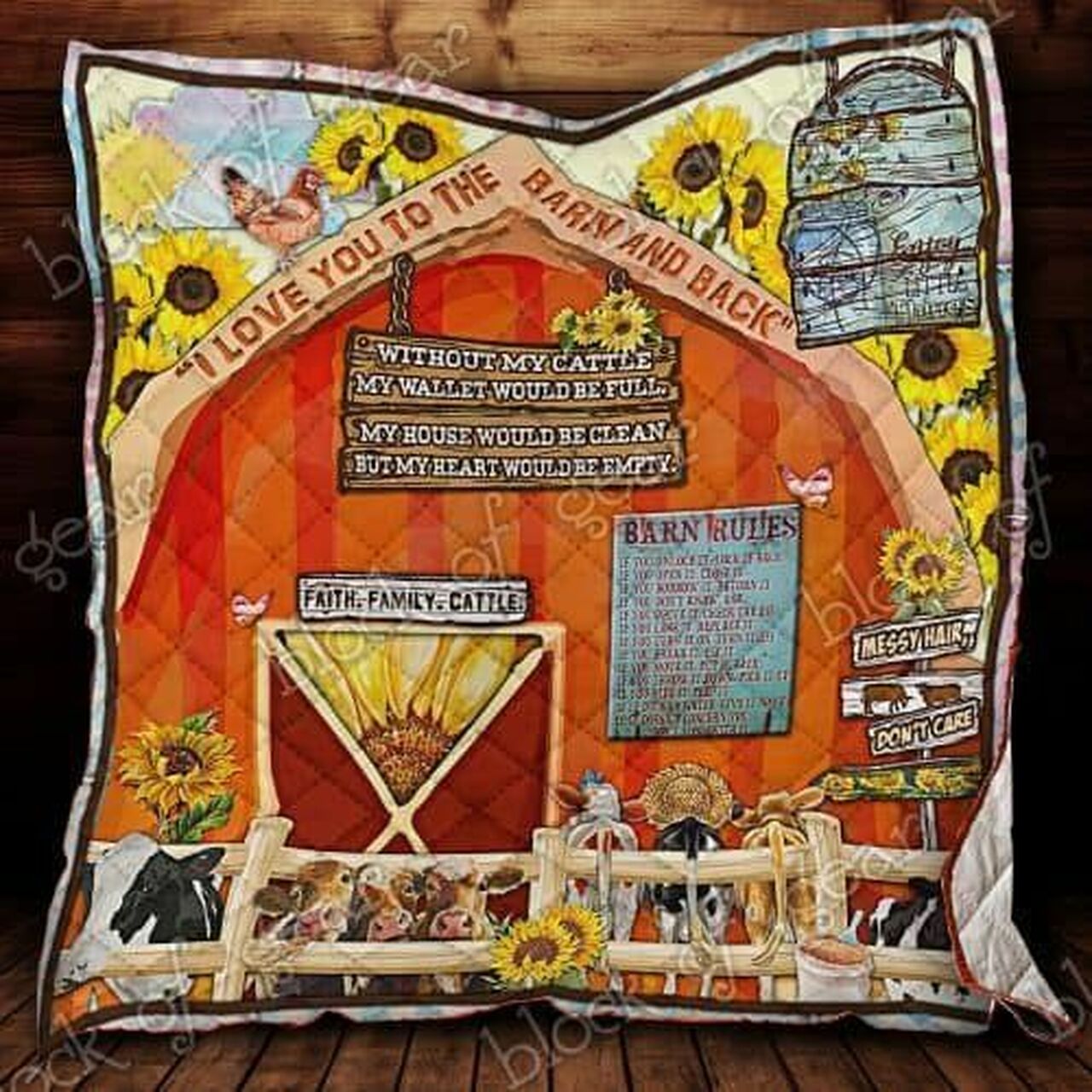 Cow Barn Lady Quilt Bedding Set - Perfect for Bedroom Decor and Family Gifts