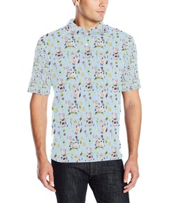 Cow Happy Pattern Print Design 05 Men Polo Shirt
