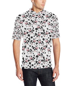 Cow Pattern Print Design 02 Men Polo Shirt