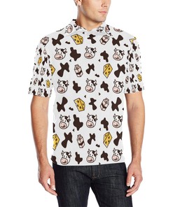 Cow Pattern Print Design 06 Men Polo Shirt