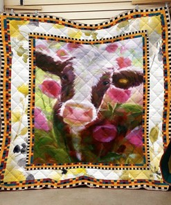 Cow Quilt Bedding Set Bedroom Decor Ideal for Family Gifts and Bedroom Decor