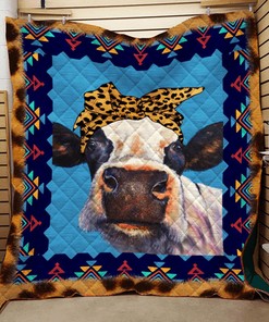 Cow Quilt Bedding Set Bedroom Decor, Personalized Gift for Family