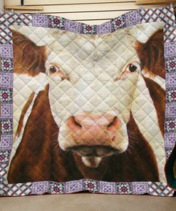 Cow Quilt Bedding Set for Home Decoration and Picnic, Unique Gift for Family