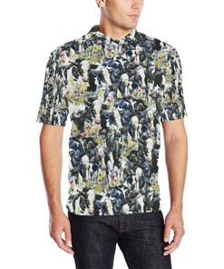 Cow Watercolor Print Pattern Men Polo Shirt